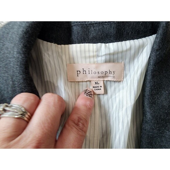 Philosophy Republic Clothing Blazer Women’s XL Grey Professional Chic 1 Button - Picture 5 of 9
